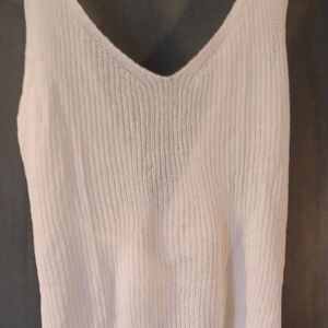 White Knit Sleeveless Top